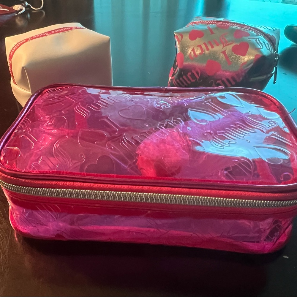 Juicy Couture Pink and Silver Cosmetic Bags